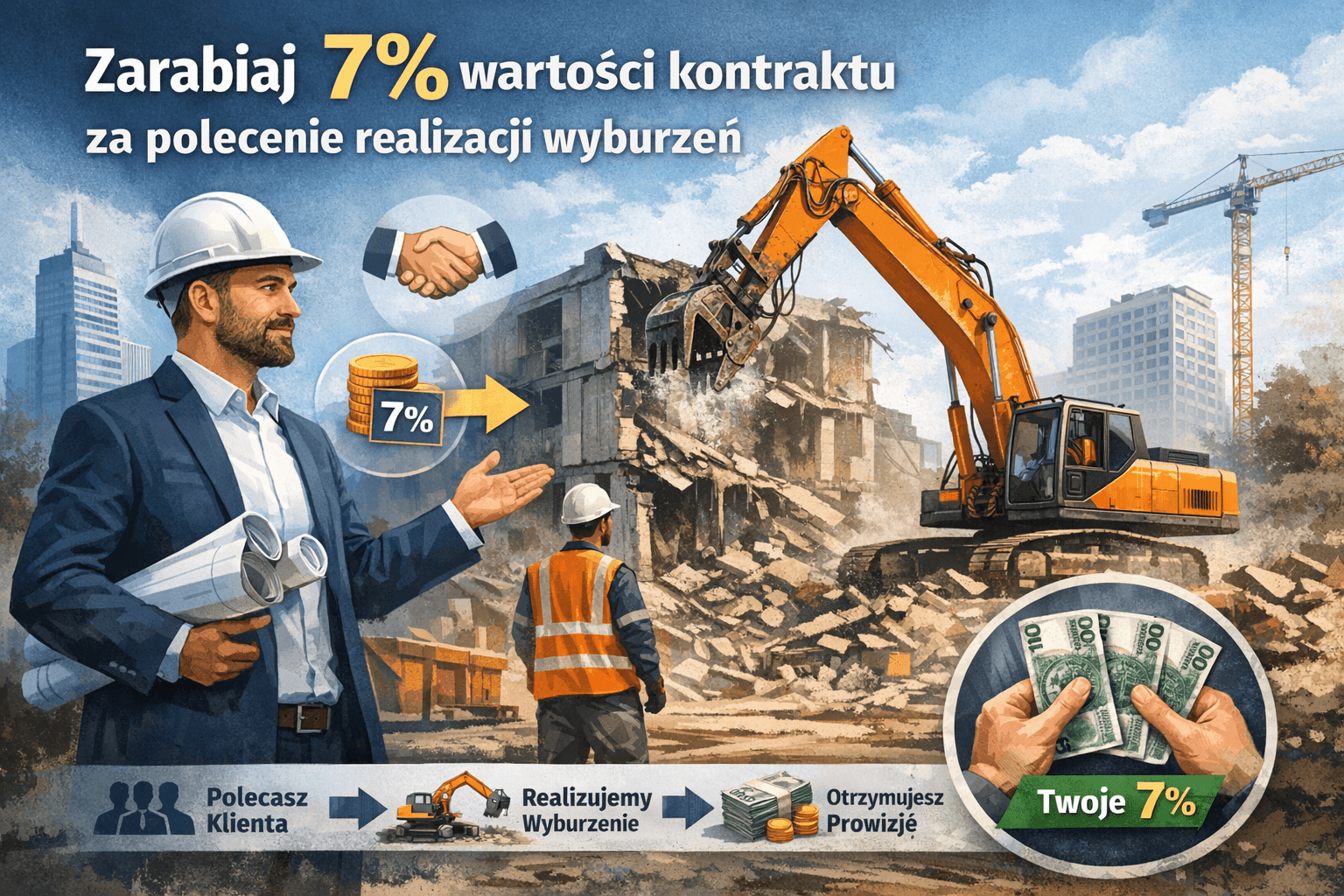 Zarabiaj 7% na wyburzeniach!