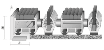 Mata aluminiowa z filcem i szczotką liniową