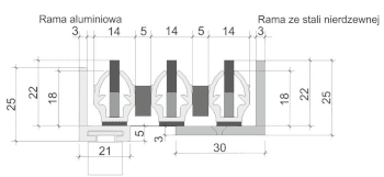 Mata aluminiowa ze szczotką liniową
