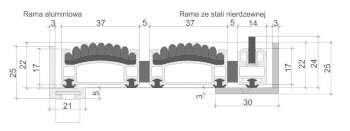 Mata aluminiowa z filcem i szczotką liniową