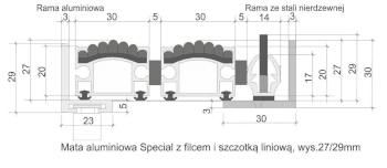 Mata aluminiowa z filcem i szczotką liniową