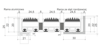 Mata aluminiowa z wkładem gumowym