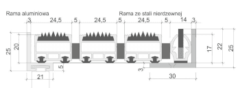 Mata aluminiowa z gumą i szczotką liniową