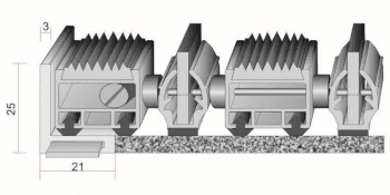 Mata aluminiowa z gumą i szczotką liniową