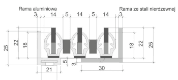 Mata aluminiowa ze szczotką liniową