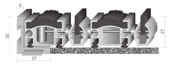 Mata aluminiowa z gumą i szczotką liniową
