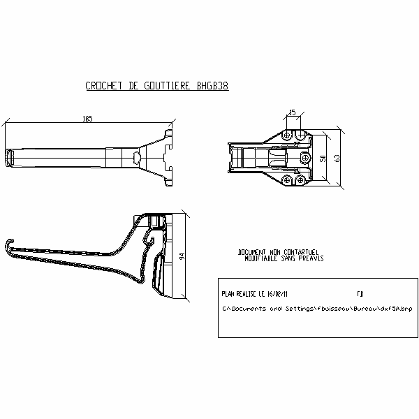 Hak rynnowy Nicoll PVC