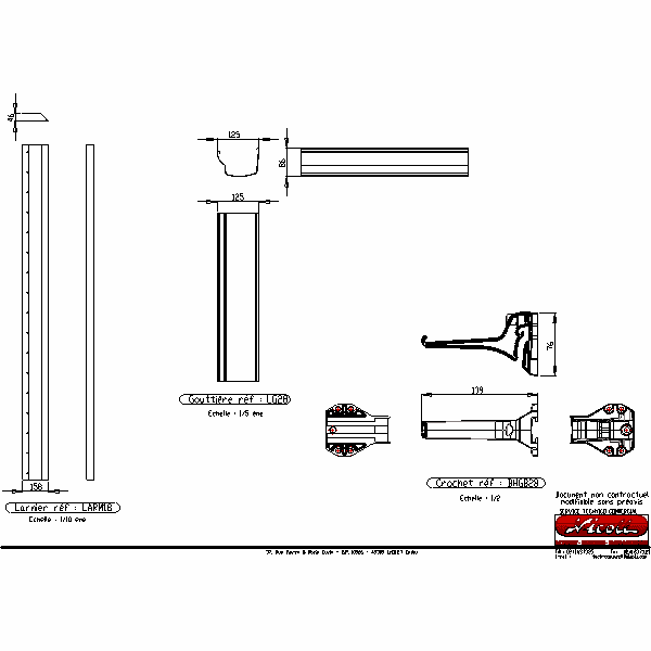 Rynna Nicoll,hak PVC plastikowe LG 28 - 125 mm