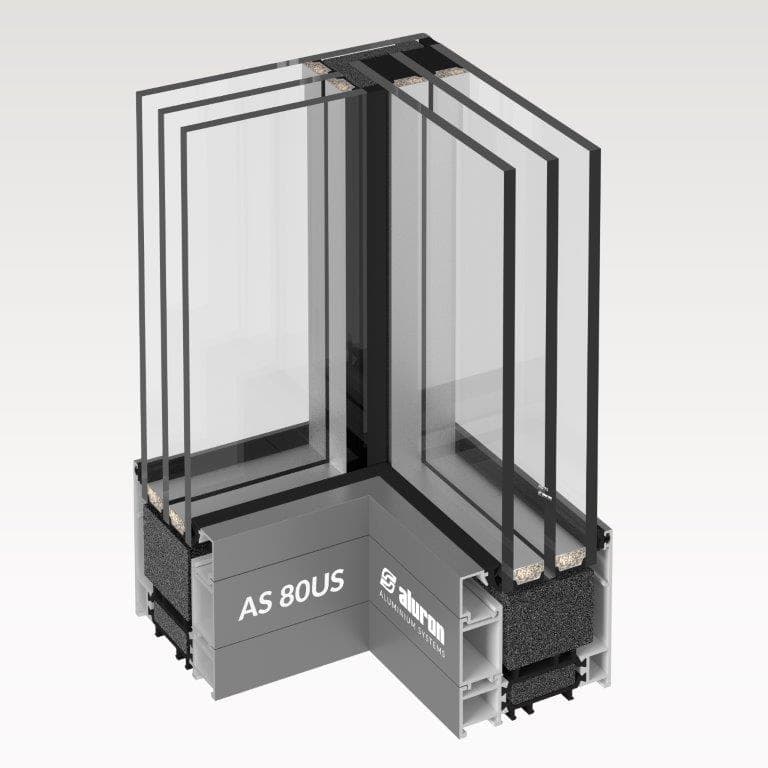 AS 80US naroże całoszklane