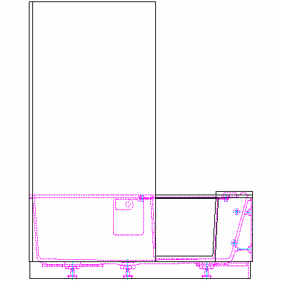 Shower&bath Wanna narożna lewa, z zamontowanymi drzwiami, ze stelażem, DuraSolid A, 2105 mm