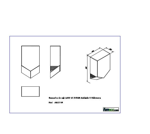 Suszarka do rąk 1000 W DYSON Airblade V Niklowana