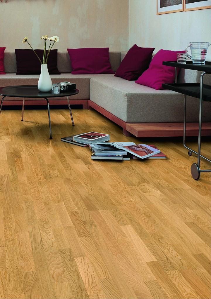 DĄB SZLACHETNY NATURALNY SATYNOWY, DESKA TRZYLAMELOWA ( VIL 1361 )