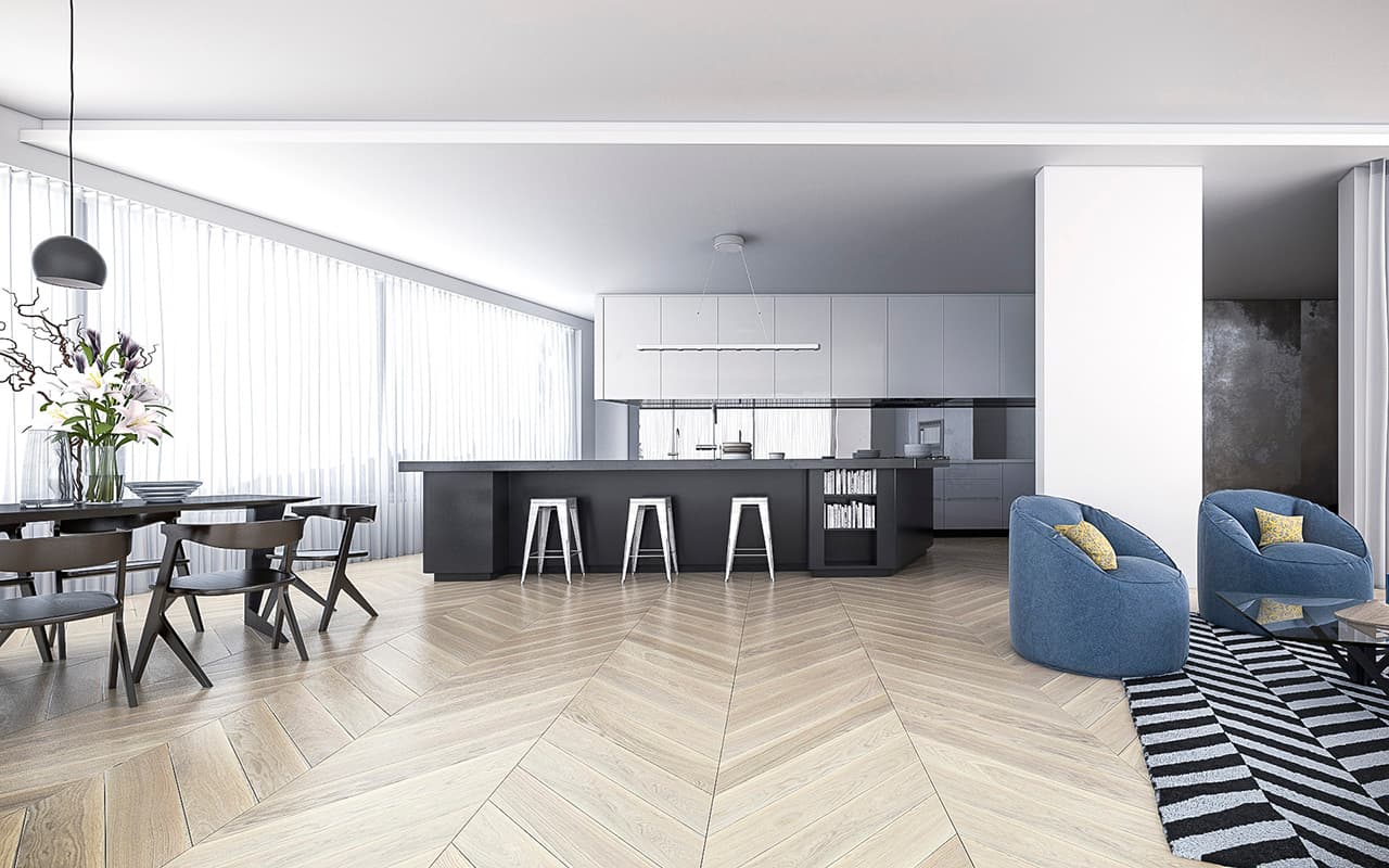 FD Chevron Dąb Color Bianco