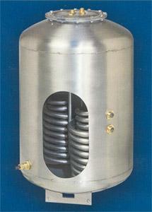 Zasobnik ze stali nierdzewnej z podwójnie zwijaną wężownicą