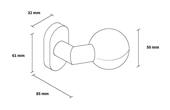 klamka Sferyczna - wymiary