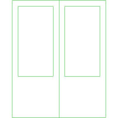 Door with a standard glazing opening