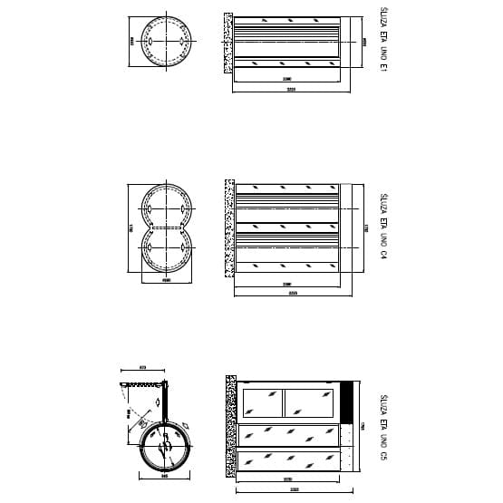 Śluza cylindryczna C1, C4, C5
