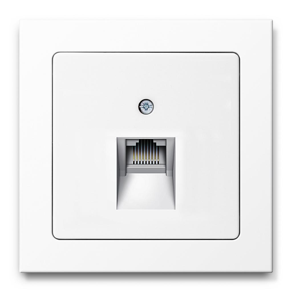 Q.3 Gniazdo komputerowe pojedyncze biały aksamit