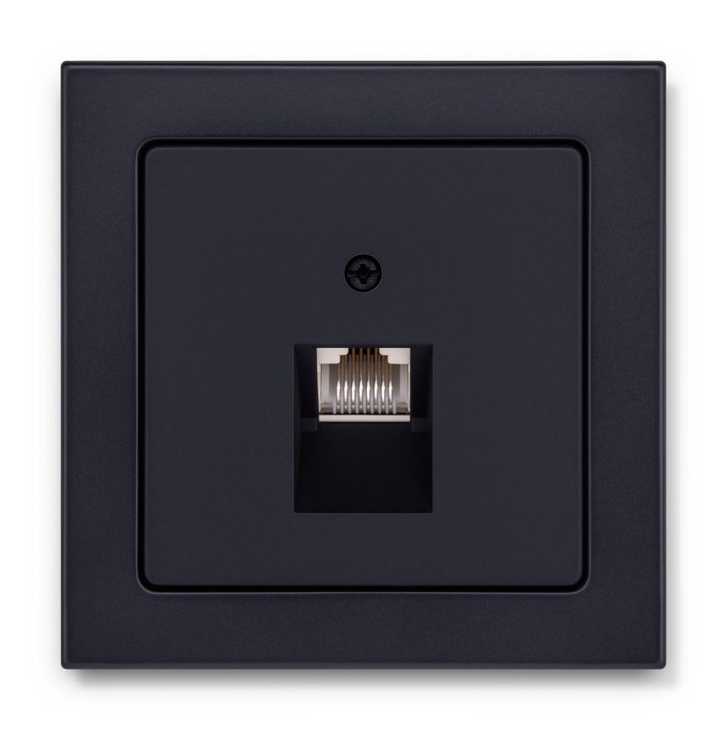 Q.3 Gniazdo komputerowe pojedyncze antracyt aksamit