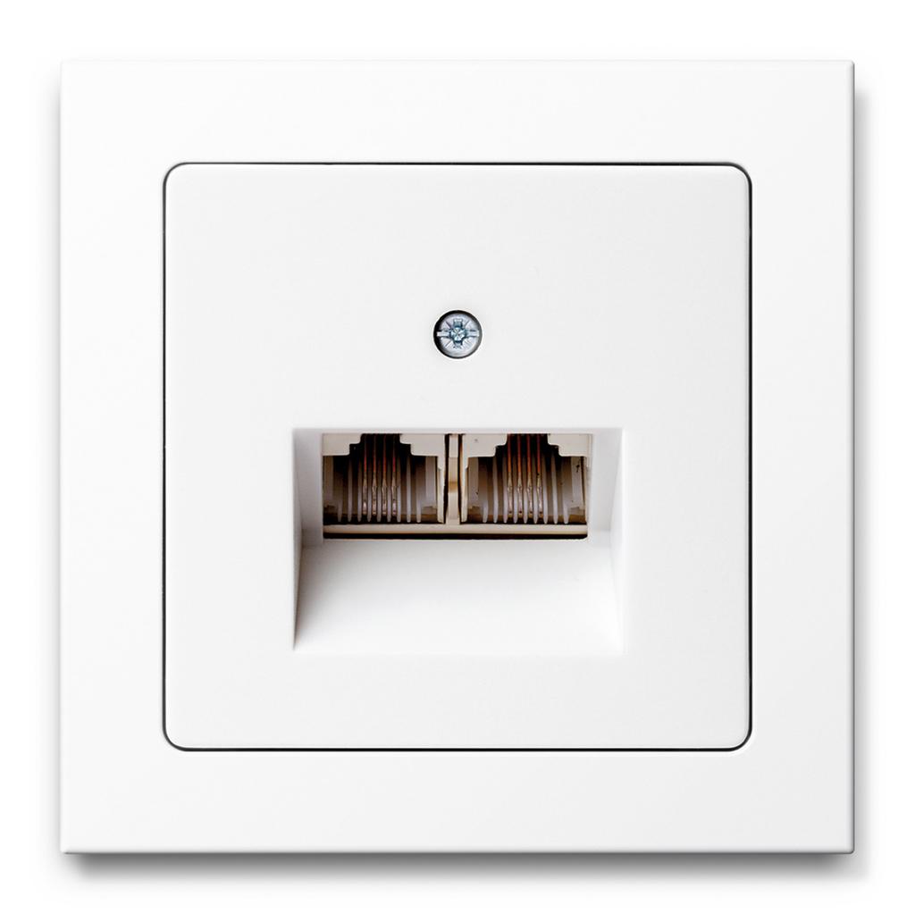 Q.3 Gniazdo komputerowe podwójne biały aksamit