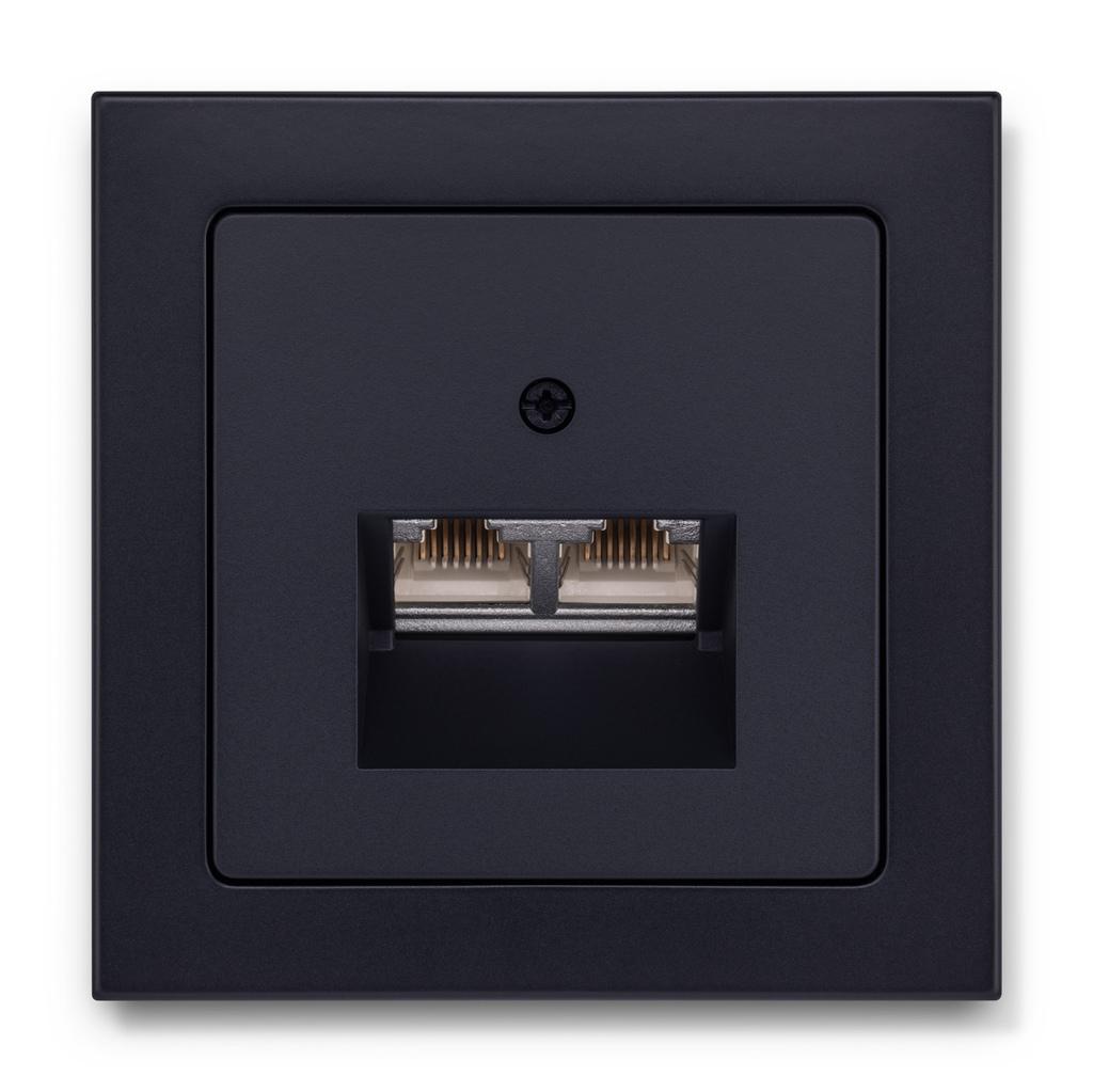 Q.3 Gniazdo komputerowe podwójne antracyt aksamit