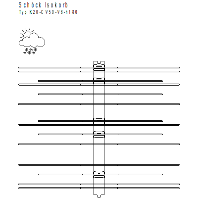 Schoeck Isokorb Type K K20-CV50-V8 insulating support element