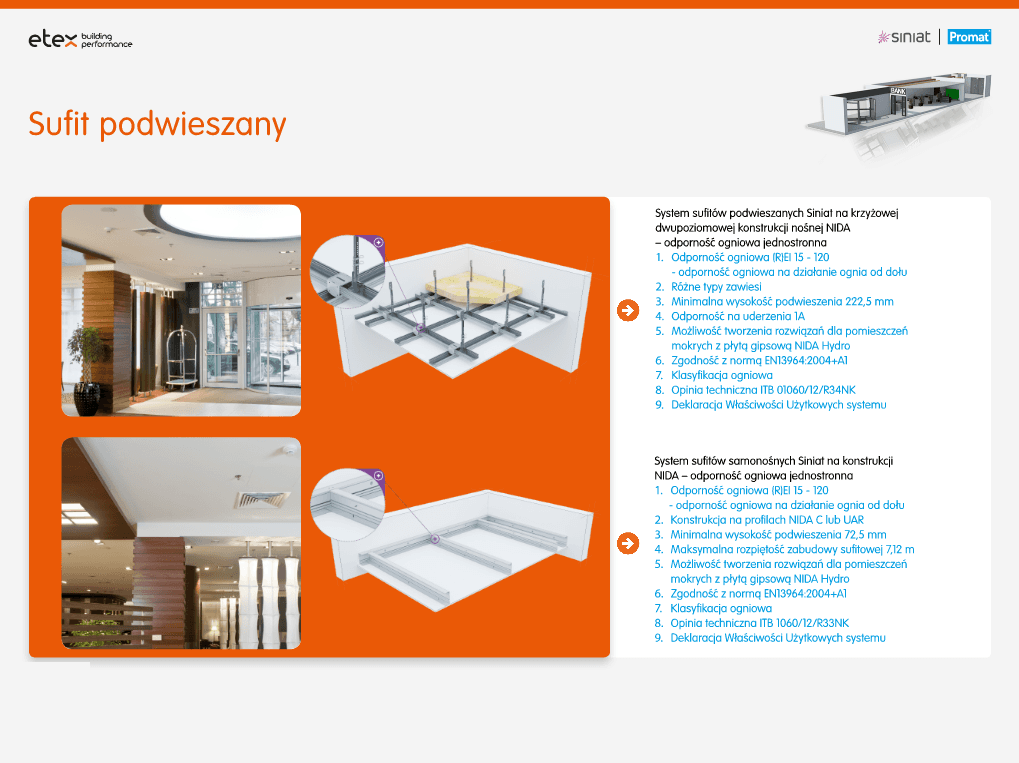 Sufit na konstrukcji krzyżowej