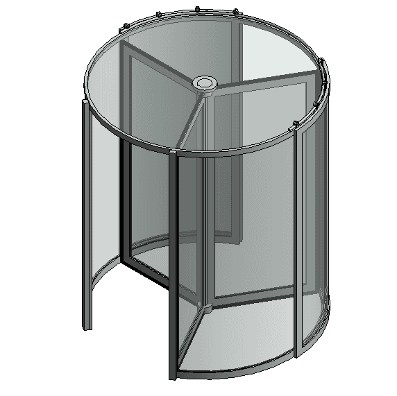 DFES - Drzwi obrotowe całoszklane z zamknięciem nocnym - ED 300