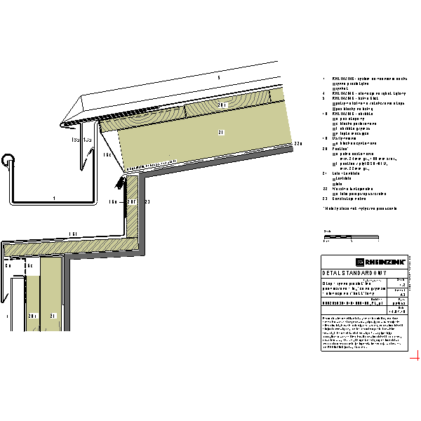 Okap + rynna rostokątna podwieszana leżąca na gzymsie + elewacja na rąbek kątowy  (09020503010101000108)