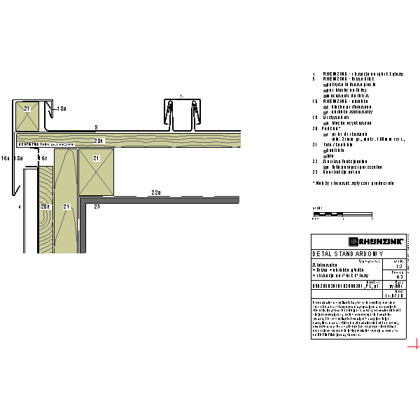 Wiatrownica + listwa  + obróbka gładka + elewacja na rąbek kątowy (09020503010103000201)