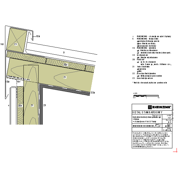 Kalenica dachu jednospadowego + listwa + elewacja na rąbek kątowy (09020503010102000203)