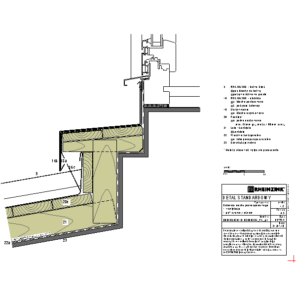 Kalenica dachu jednospadowego + wentylacja + połączenie z oknem (09020503010102000204)
