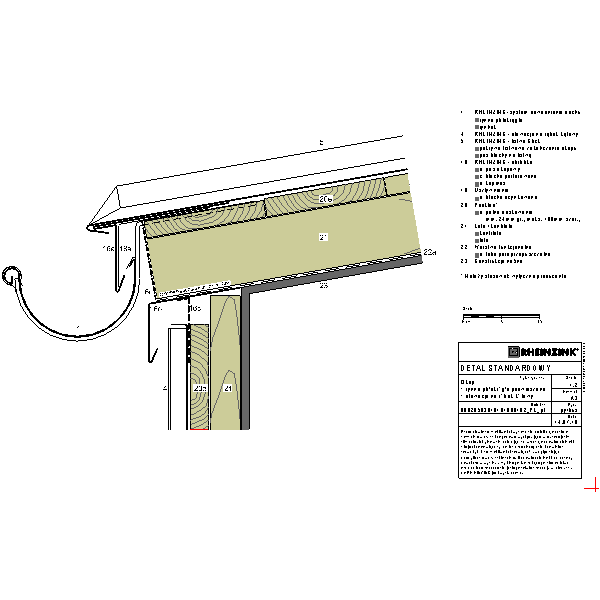 Okap + rynna półokrągła podwieszana + elewacja na rąbek kątowy (09020503010101000102)