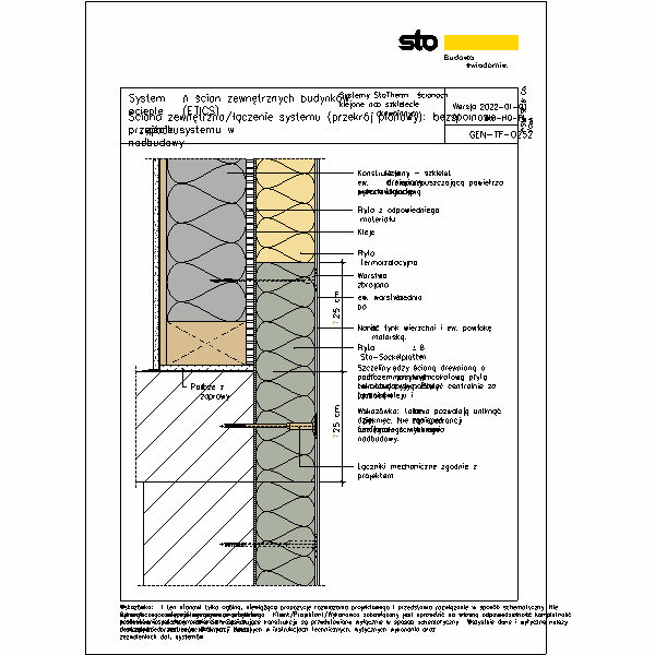 Ściana zewnętrzna/łączenie systemu