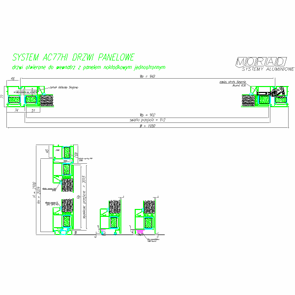AC77 panelowe otw do wewnątrz