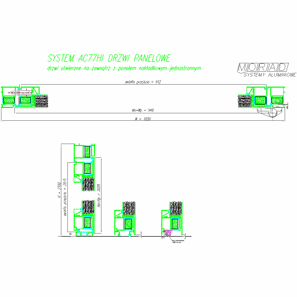 AC77 panelowe otw na zewnątrz