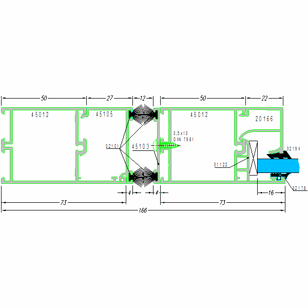 System aluminiowy okienno-drzwiowy AZ - 45