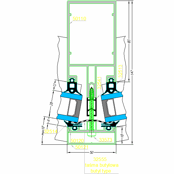 Fasada aluminiowa SYSTEM AF-50-3a.dwg