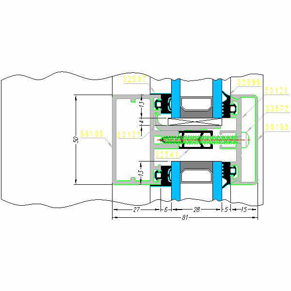 Fasada aluminiowa SYSTEM AF-50-13.dwg