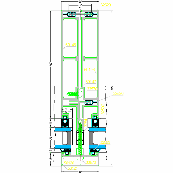 Fasada aluminiowa SYSTEM AF-50-1e.dwg