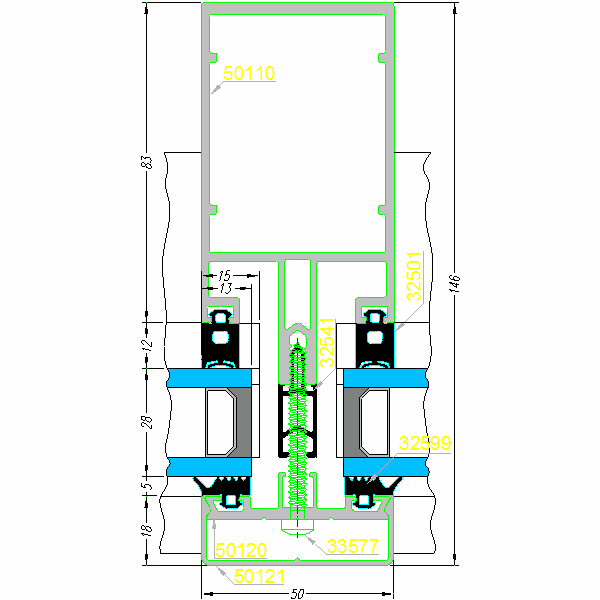 Fasada aluminiowa SYSTEM AF-50-1a.dwg