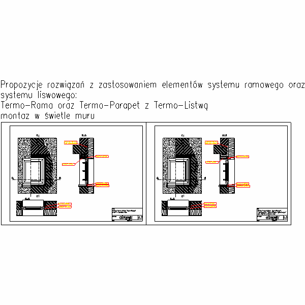 EMO montaz w swietle muru dwuwarstwowego - system listwowy