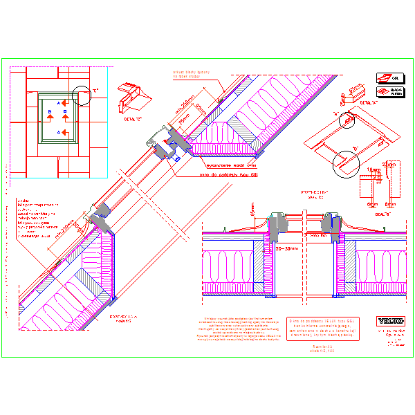 Okno GGL bez kołnierza uszczelniającego, zainstalowane w dachu krytym blachą płaską 2