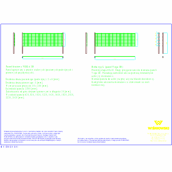 Panel vega 2d 2500x830 slup Delta L 1300, nr554
