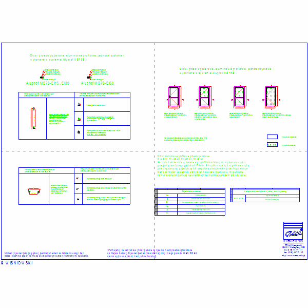 Drzwi ppoz. aluminiowe profilowe jednoskrzydlowe EI15, EI30, EI60,, nr5236