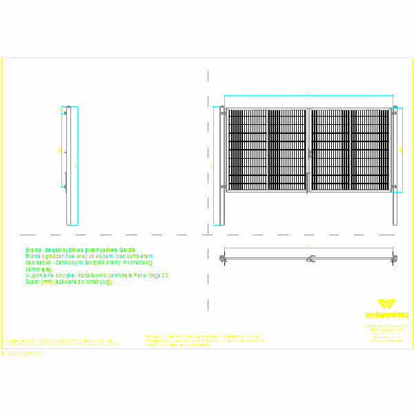 Brama dwuskrzydlowa GARDIA  Vega 2D Super 4000x2000, nr3588