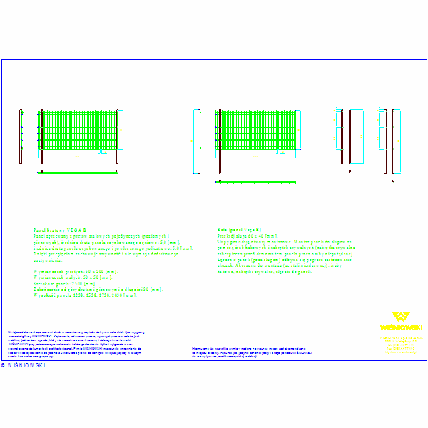 Panel Vega B 2500x1230 slup Beta SAFE 1700,2000mm, nr3756