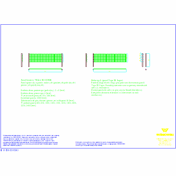 Panel Vega 2d Super 2500x630 Delta L 1000, nr599