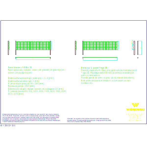 Panel vega 2d 2500x630 slup Delta L 1000, nr553