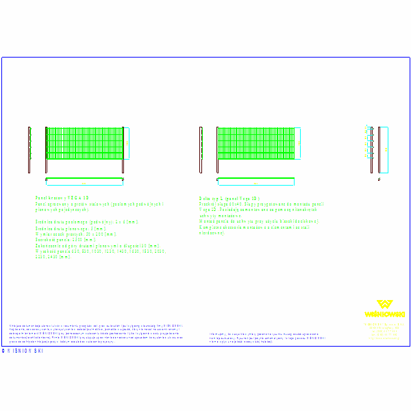Panel vega 2d 2500x1030 slup Delta L 1500, nr552
